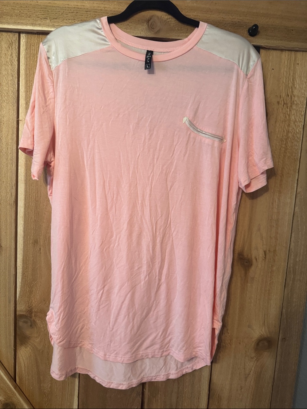 Women’s Lightweight Pink top with satiny western vibes
